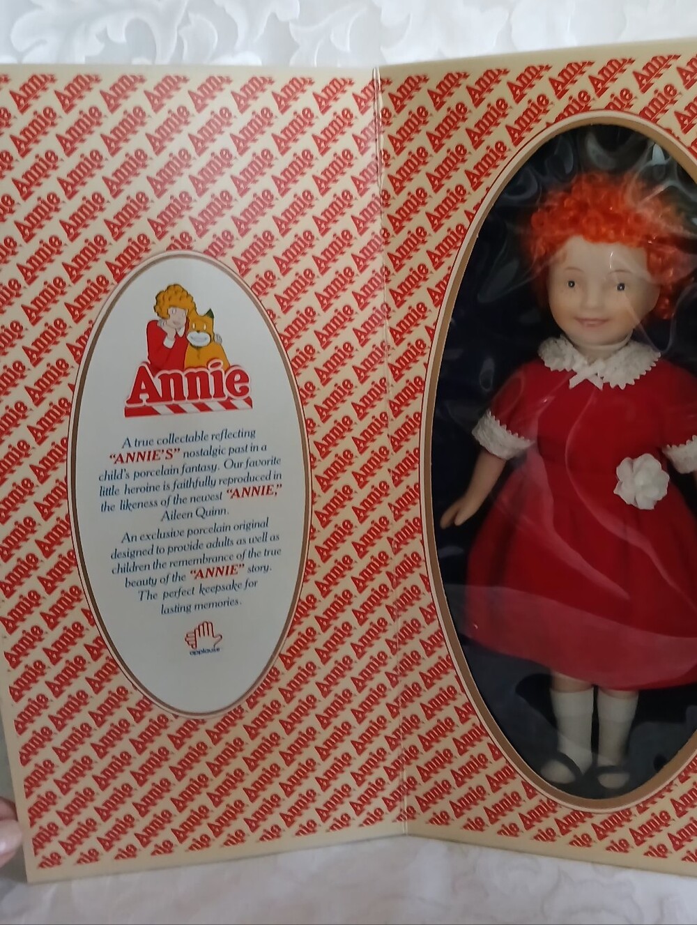 Annie Porcelain Doll by Annie in Red and White